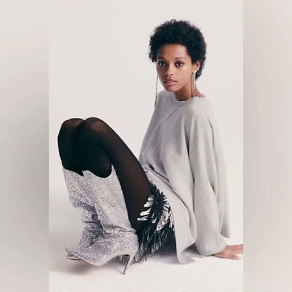 New Free People Vicenza After Midnight Sequin Boots